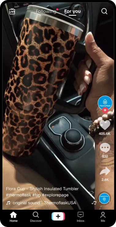 Tumbler reference ad video for AI Smart Remake