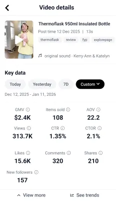 A Thermoflask Video That Turned Views Into Real Orders performance statistics
